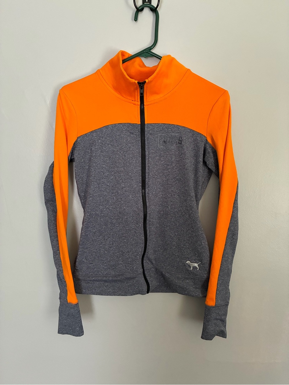 Victoria's Secret PINK Orange and Heather Gray Zip Jacket women’s xs